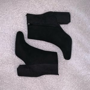 Old Navy Black Suede Ankle Booties
